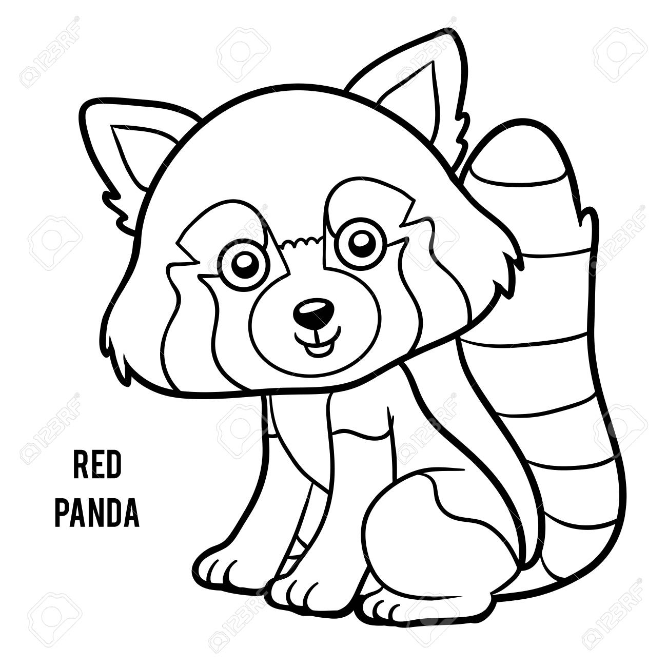 Coloring book for children red panda royalty free svg cliparts vectors and stock illustration image