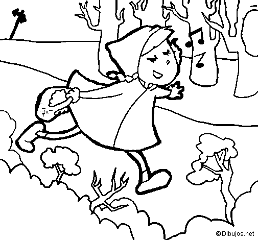 Little red riding hood coloring page