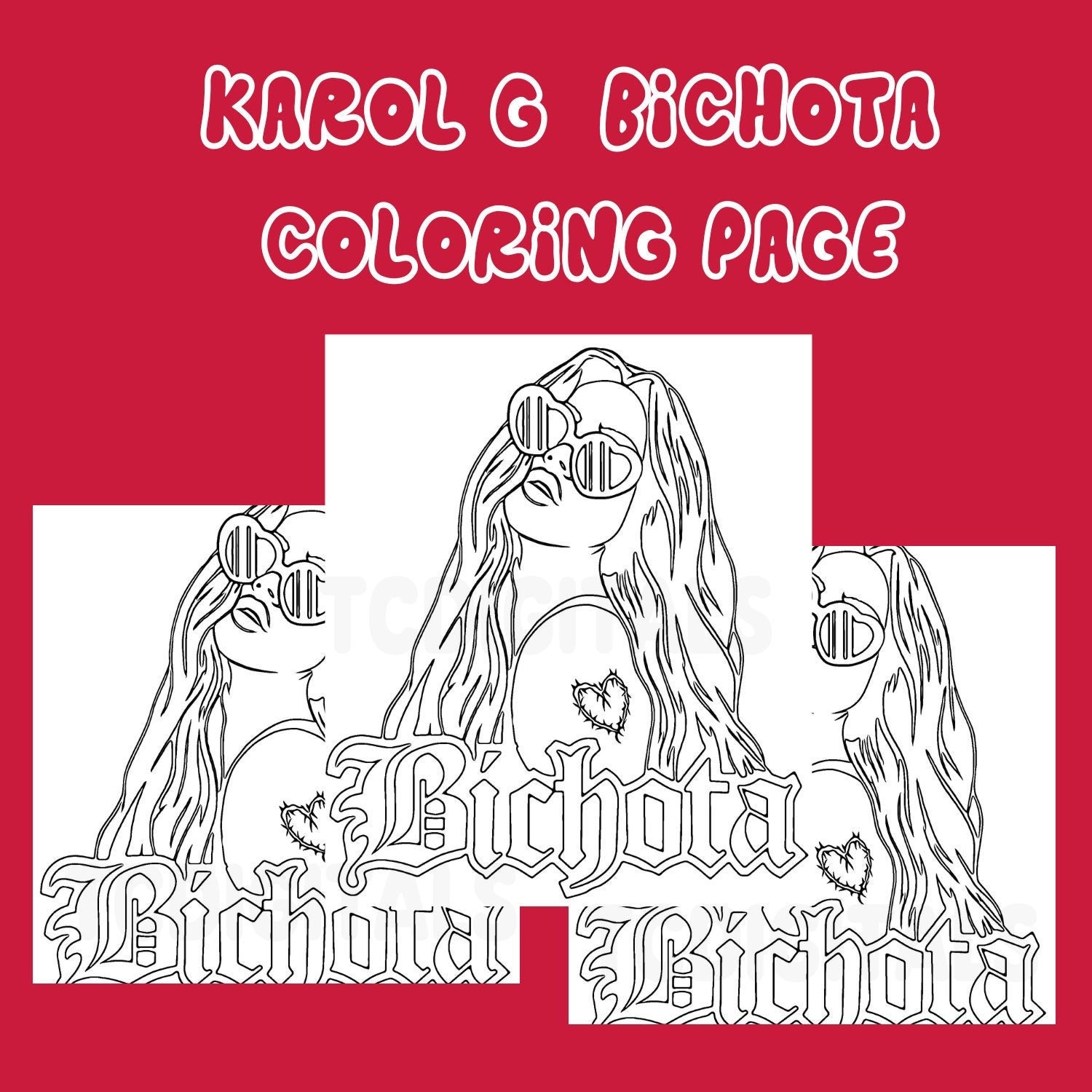 Karol g bichota coloring page strip love tour tusa ay dio mio bichotadigital coloring jpg printable coloring page printable coloring