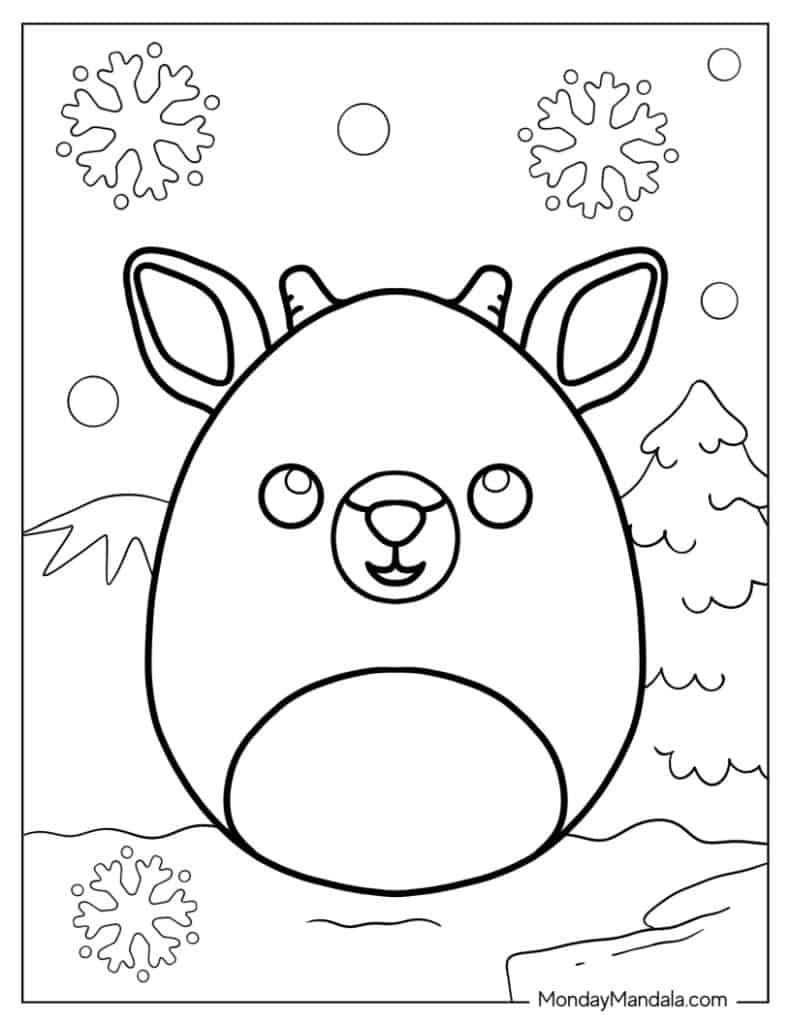 Squishmallow coloring pages free pdf printables