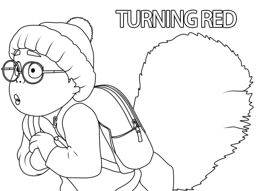 Meilin lee from turning red coloring page