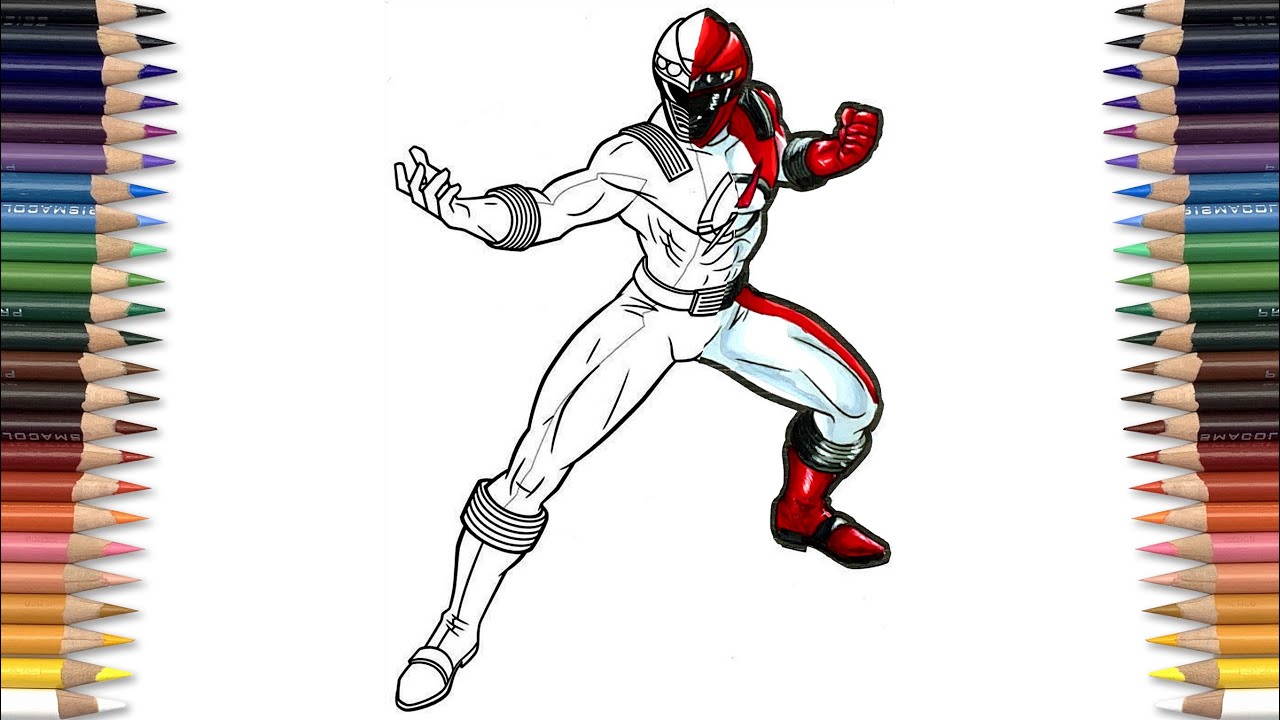 Red power ranger coloring pages red operation overdrive coloring book ncs letter