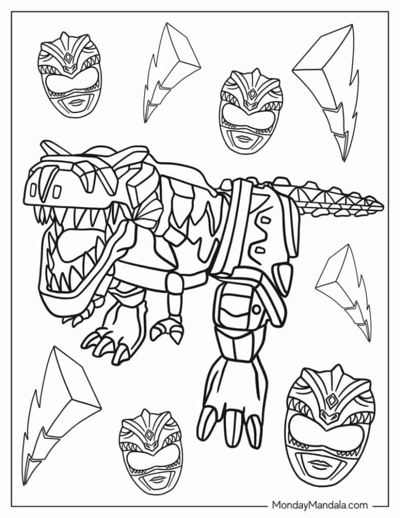 Power rangers coloring pages free pdf printables