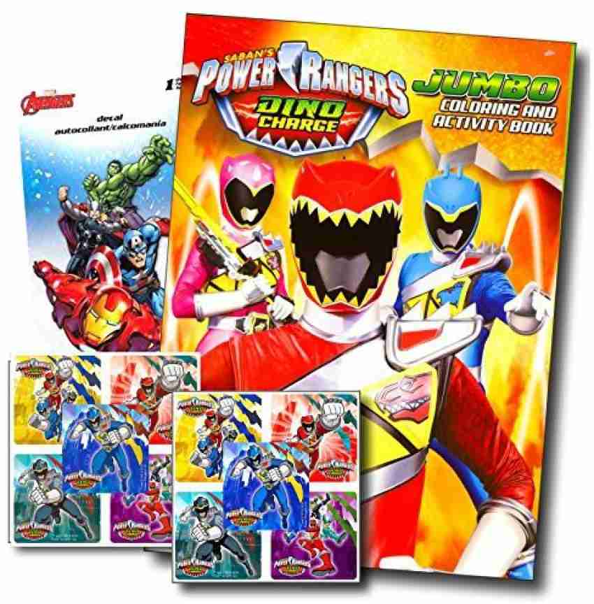 Power rangers dino charge coloring book and stickers super set bundle dino chargers coloring book with dino char