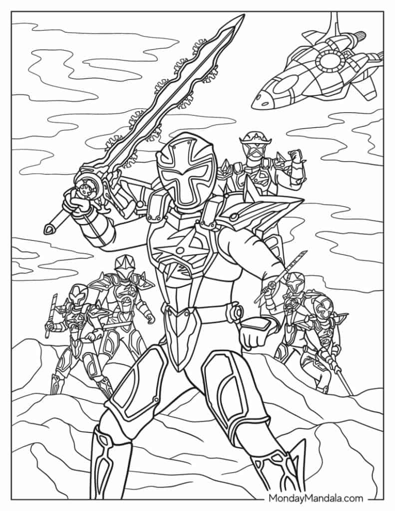 Power rangers coloring pages free pdf printables