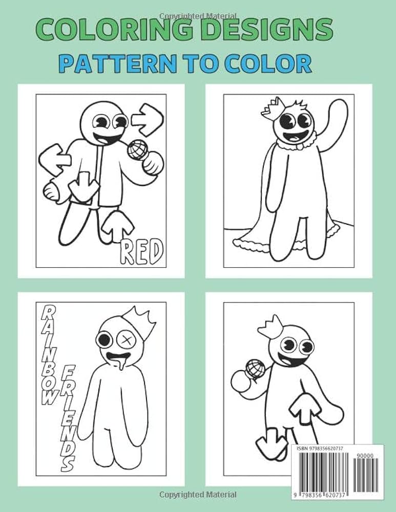 Rainbow friends coloring book beautiful desings for all ages rainbow friends purple books