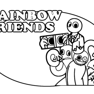 Red rainbow friends coloring pages printable for free download