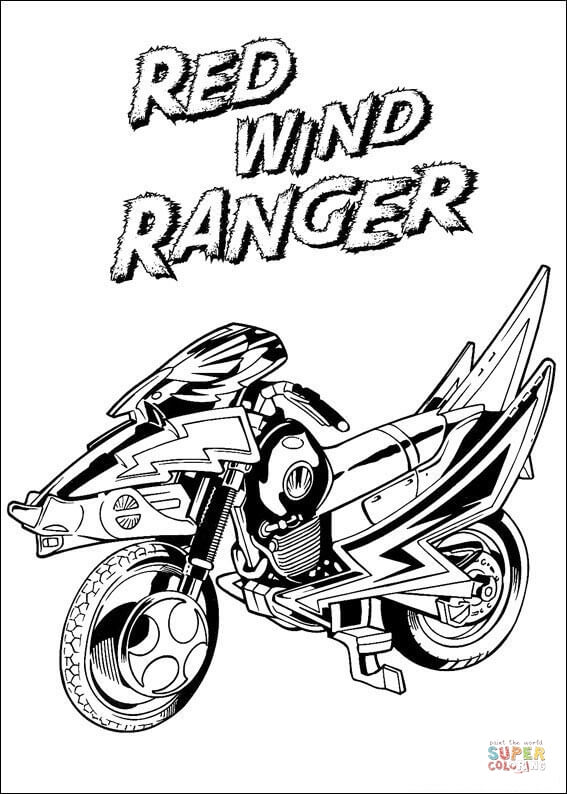 Red wind ranger coloring page free printable coloring pages