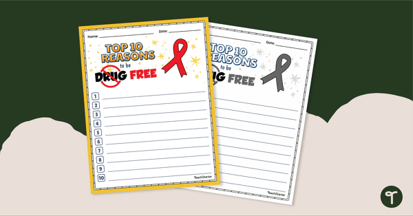 Red ribbon week coloring pages teach starter