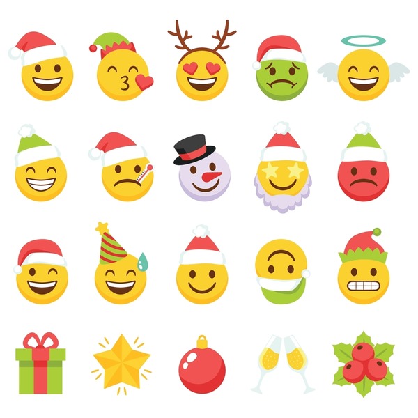 Thousand christmas emoji emoticon art royalty