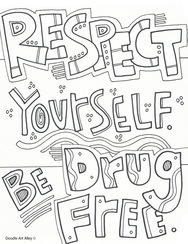 Red ribbon week coloring pages and printables