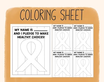 Red ribbon week coloring sheet