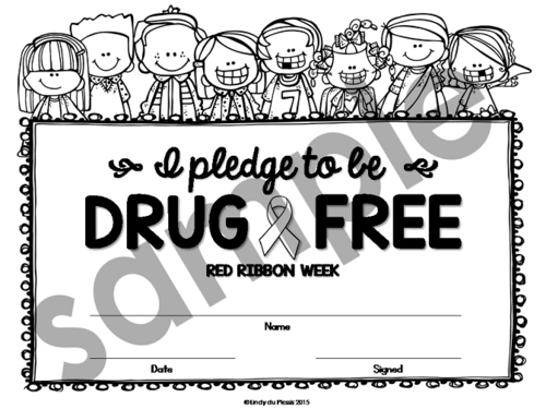 Red ribbon week pledges teaching resources