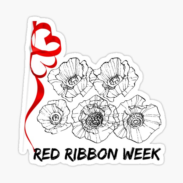 Red ribbon week stickers for sale