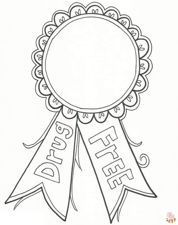 Printable red ribbon week coloring pages free