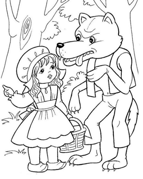 Tales of red riding hood coloring pages pdf