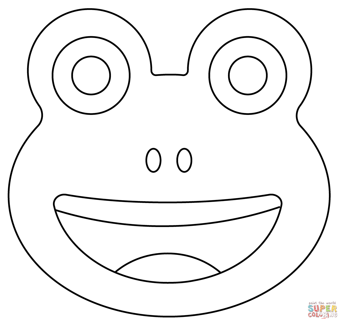 Frog emoji coloring page free printable coloring pages