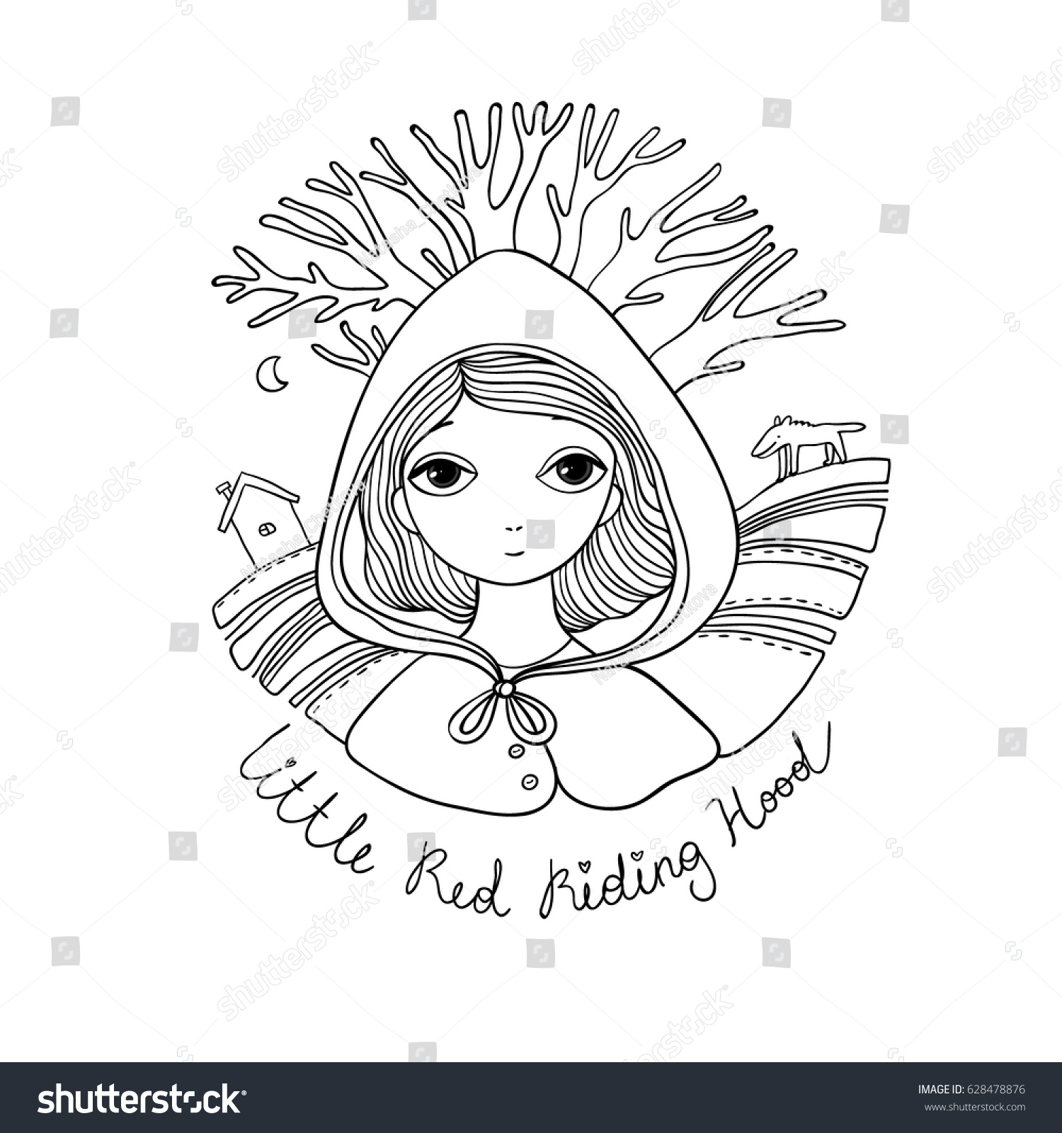 Little red riding hood fairy tale stock vector royalty free