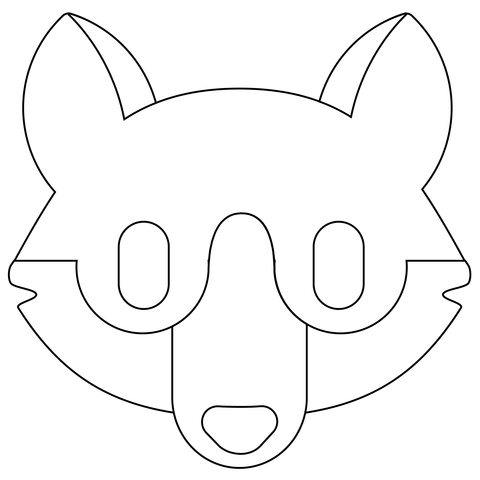 Wolf face emoji coloring page free printable coloring pages