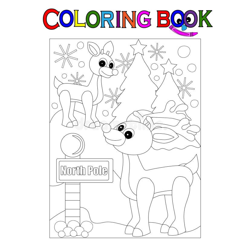Rudolph coloring book stock illustrations â rudolph coloring book stock illustrations vectors clipart