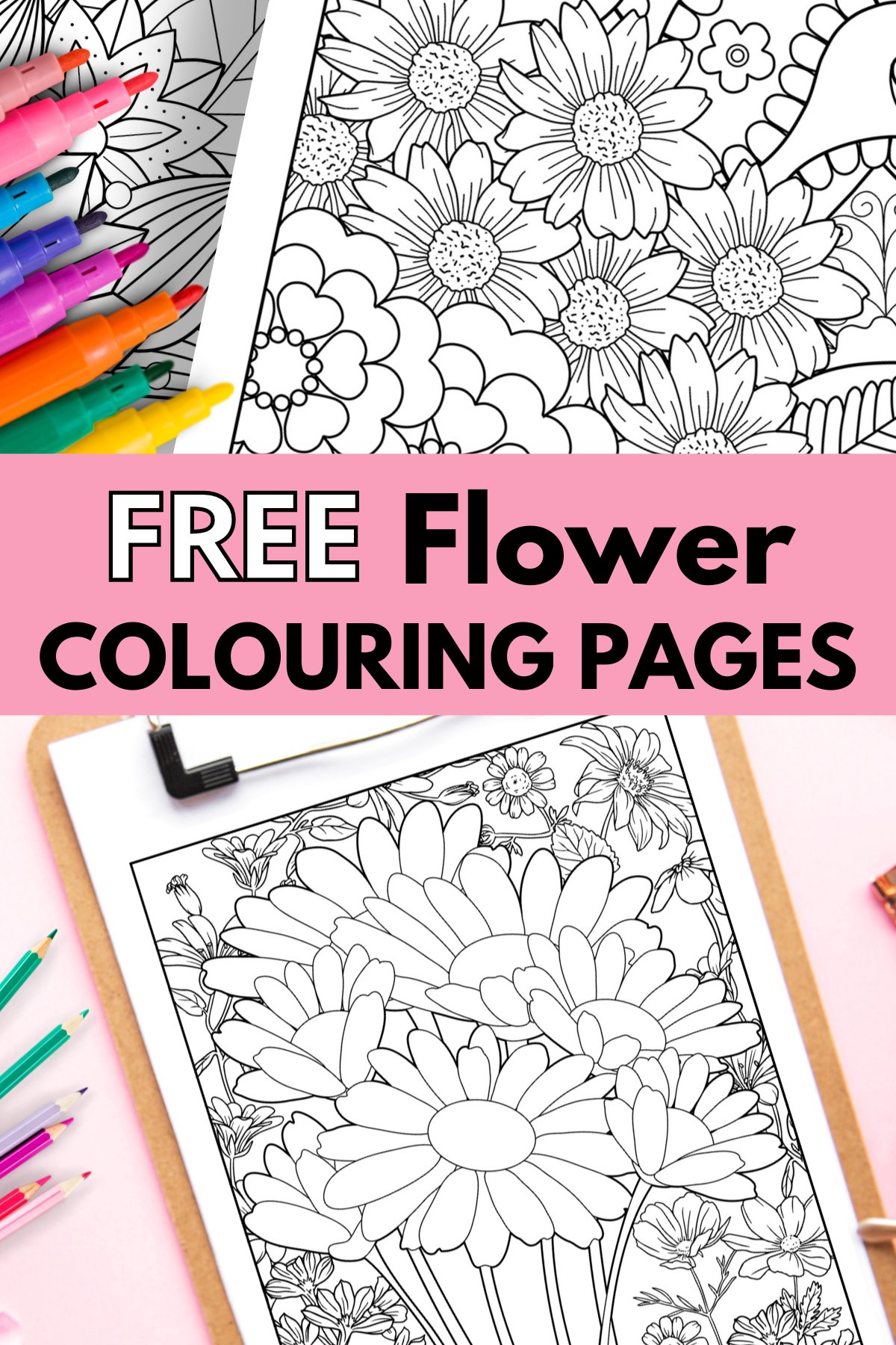 Free flower colouring pages â gathering beauty