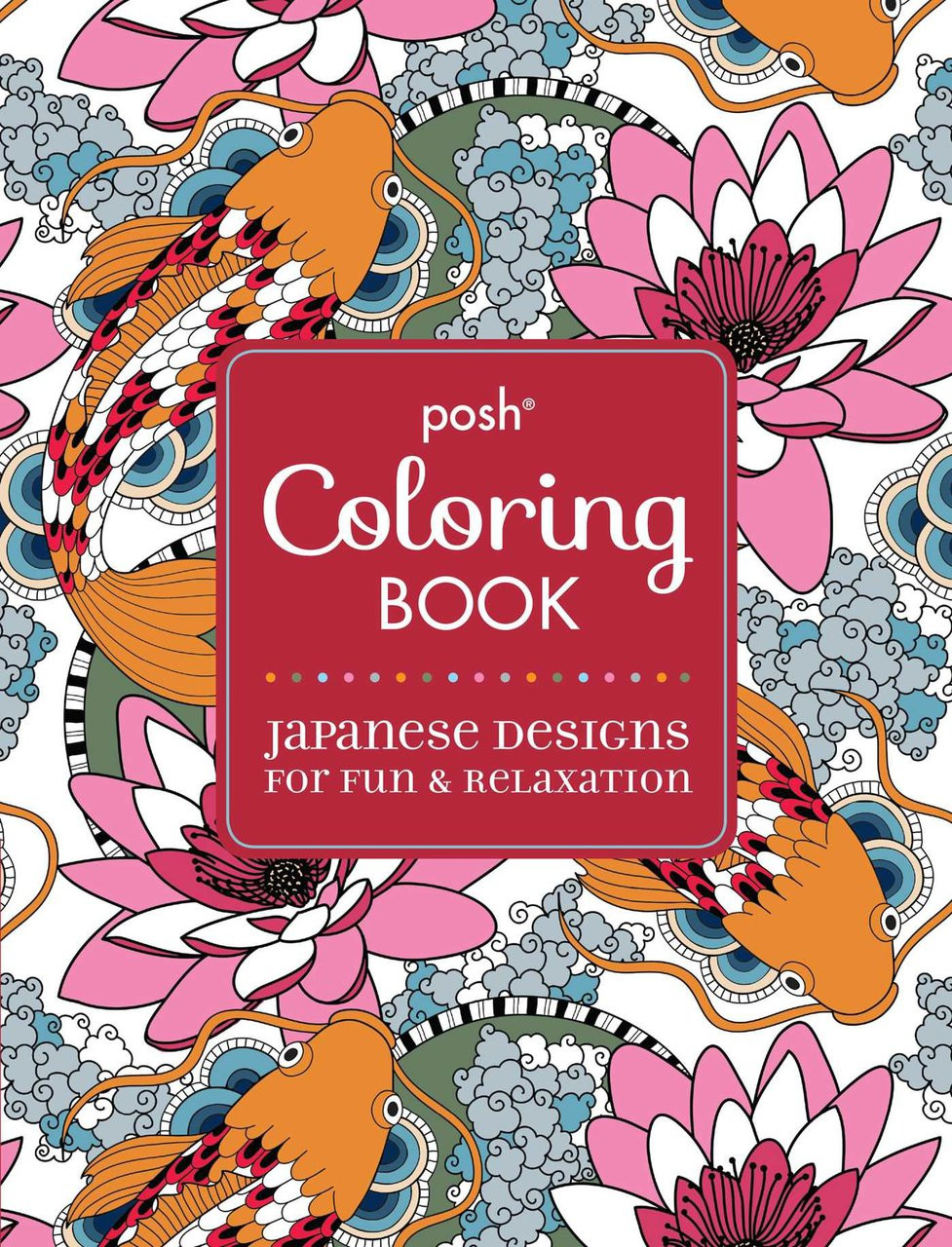 Clearance posh coloring book japanese designs for fun relaxation