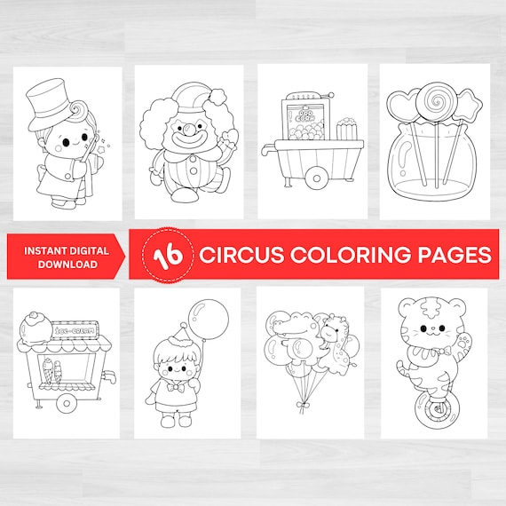 Circus coloring book circus coloring pages printable coloring pages coloring activities travel games activities circus activities