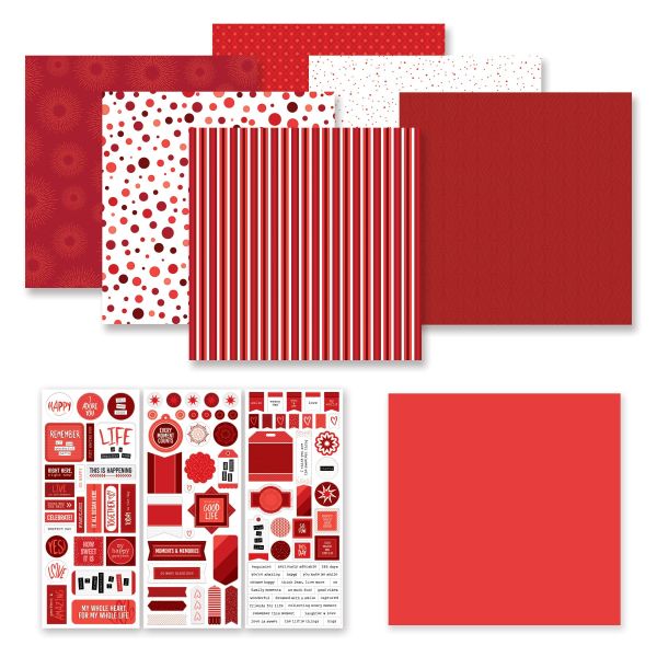 Red scrapbook kit totally tonal red bundle