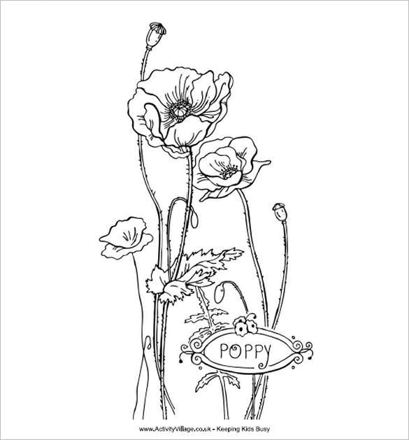 Poppy coloring pages