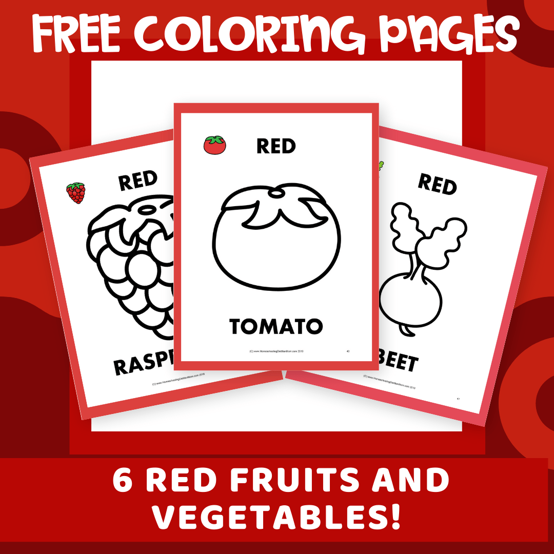 Red fruits printable coloring book