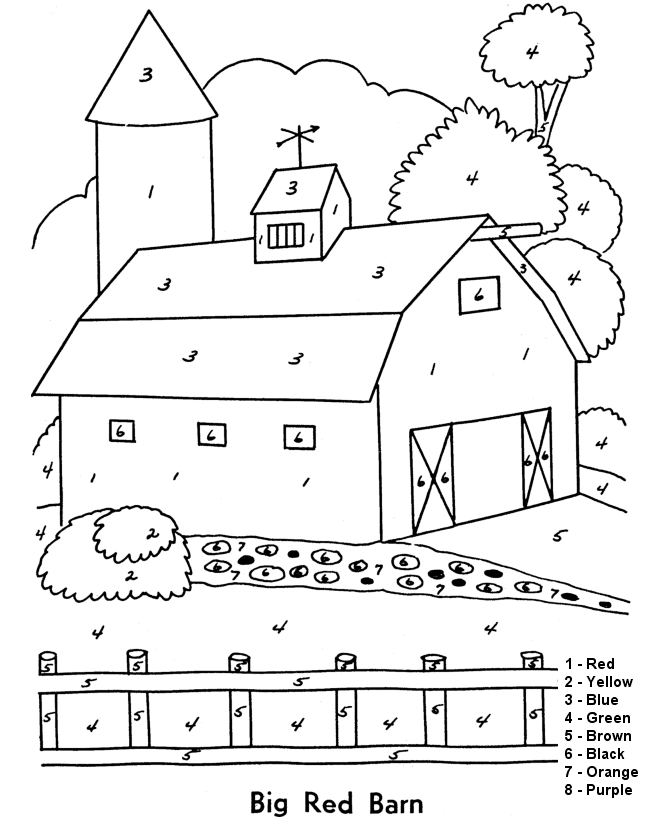 Color by number coloring page easy beginner follow the color numbers to color