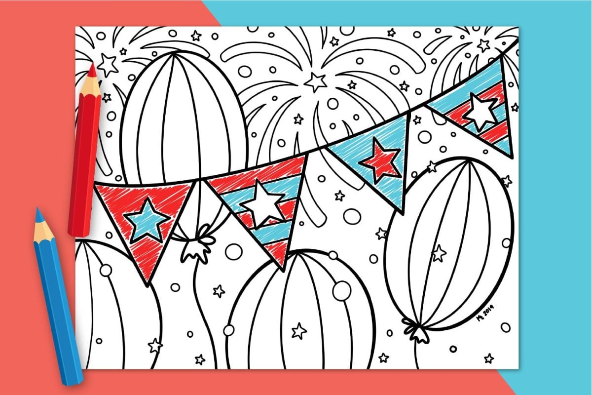 Free printable th of july coloring pages