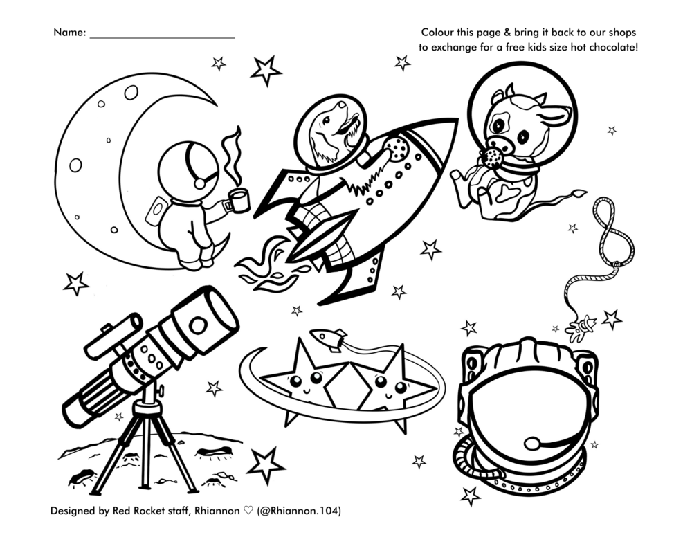 Free colouring sheet â red rocket coffee