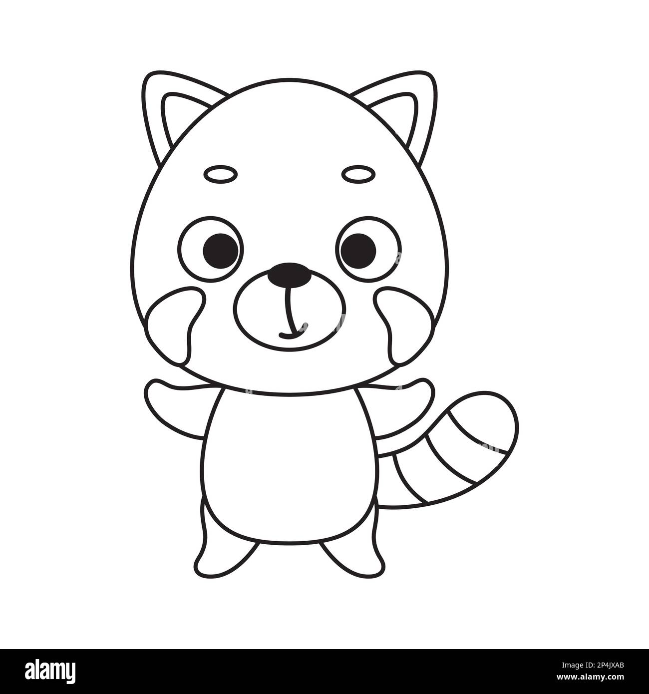 Coloring page cute little red panda coloring book for kids educational activity for preschool years kids and toddlers with cute animal vector stock stock vector image art