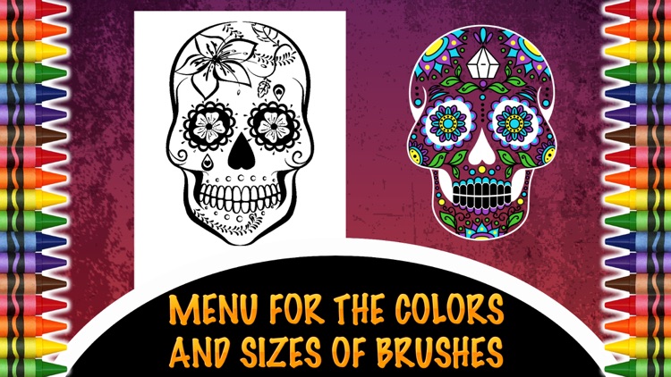 Sugar skulls coloring book for adult