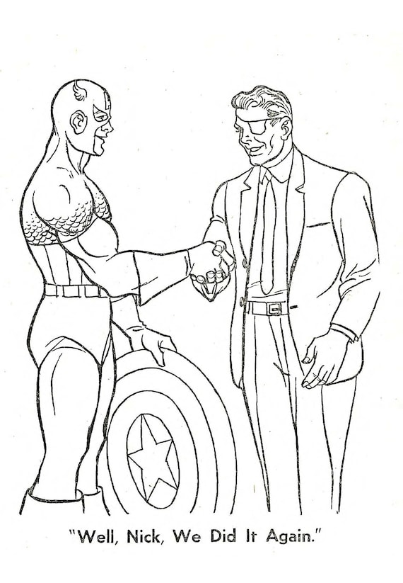 Captain america coloring book pdf digifile instant download