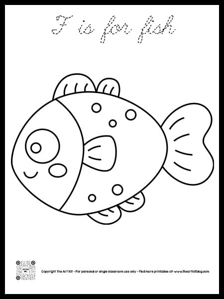 The fish is purple coloring pages â dotted font â the art kit