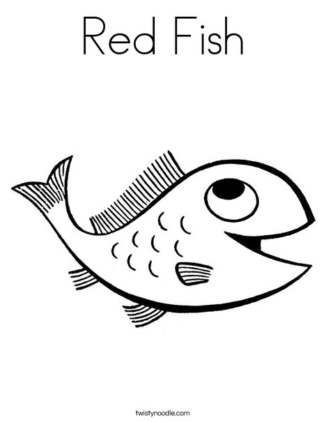 Red fish coloring page