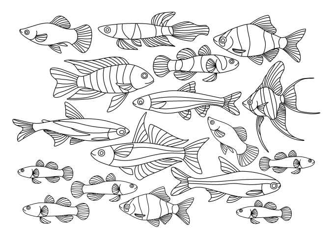 Send you a page fish printable coloring book for kids by artapra