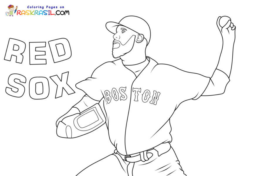 Red sox coloring pages