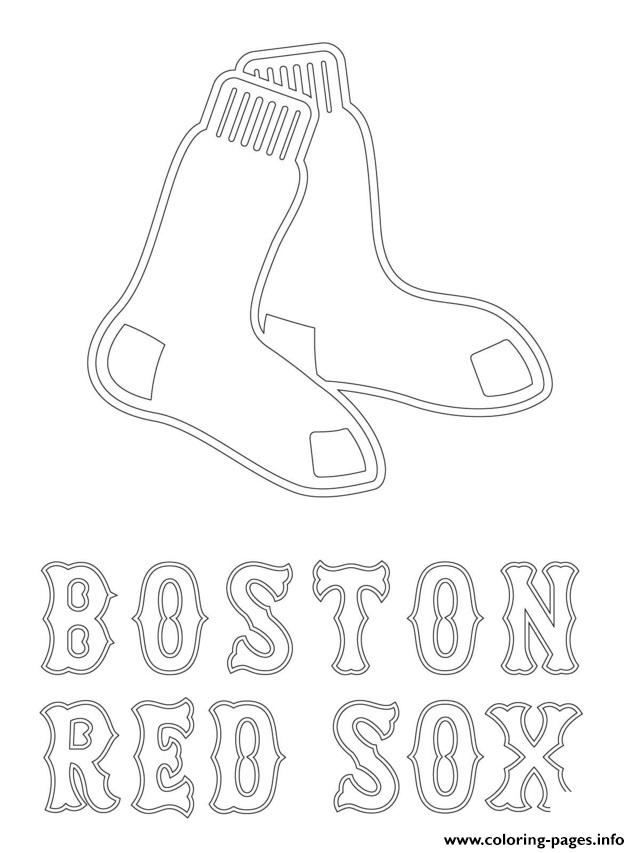 Boston red sox logo mlb baseball sport coloring page printable