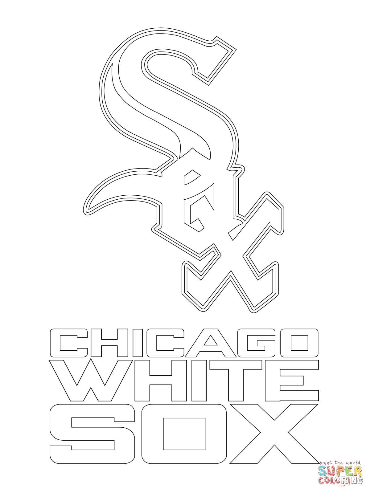 Chicago white sox logo coloring page free printable coloring pages