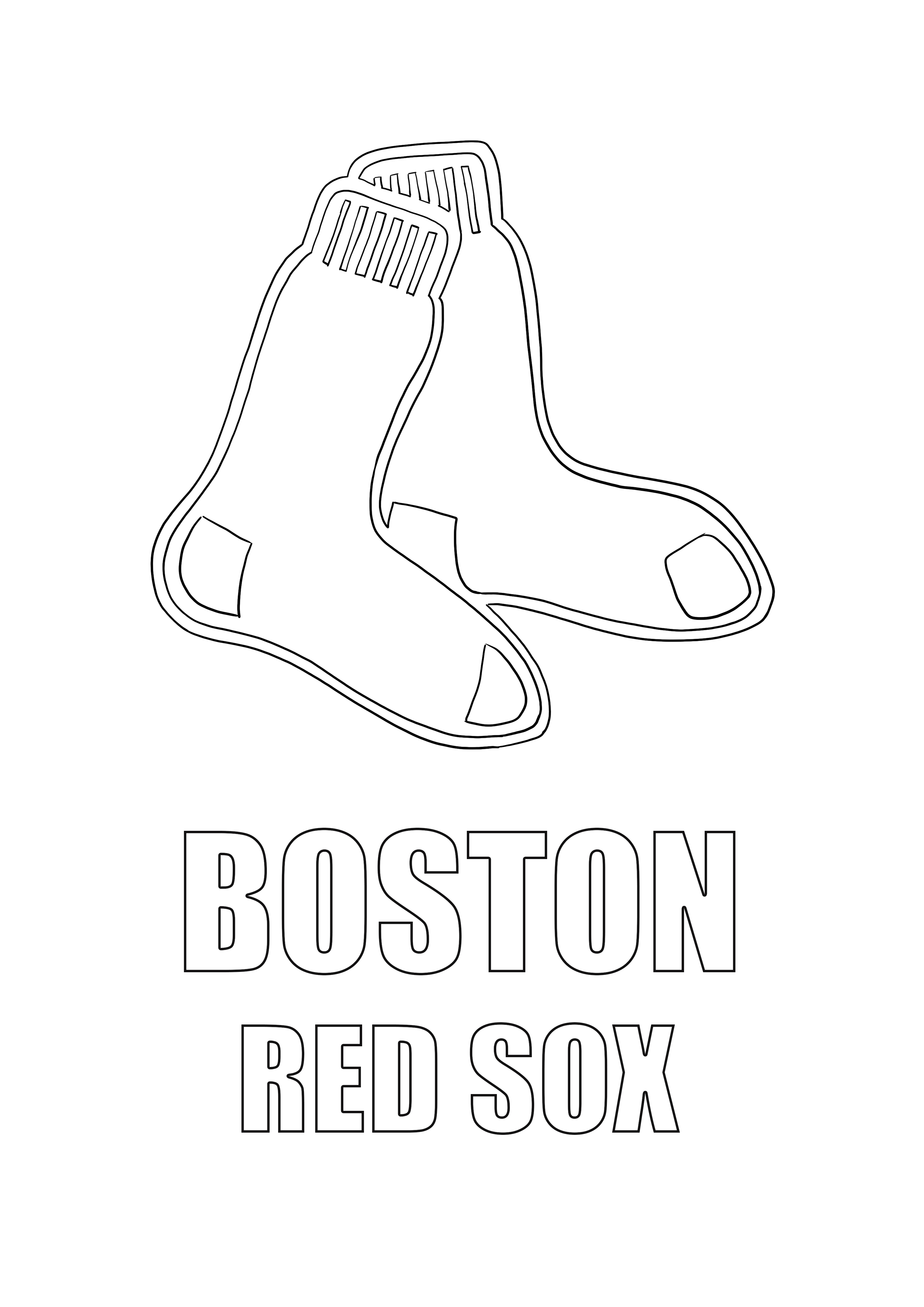 Boston red sox logo coloring for kids for free