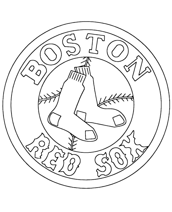 Boston red sox crest coloring page