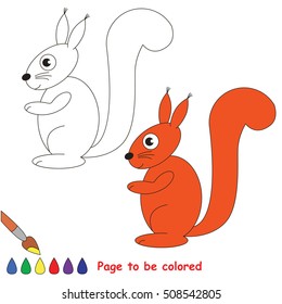 Red squirrel be colored coloring book stock vector royalty free