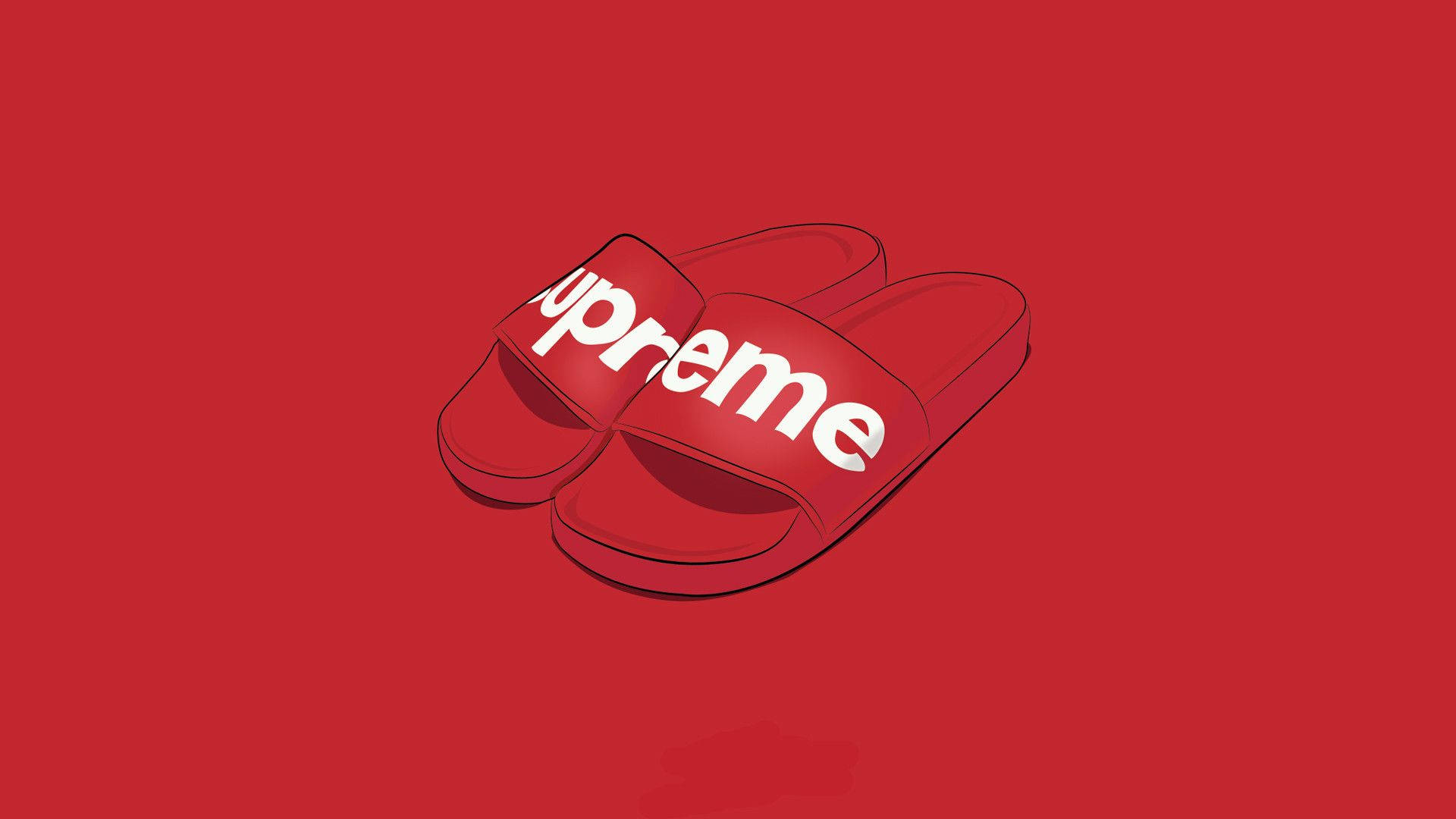 Download supreme brand slide in red wallpaper