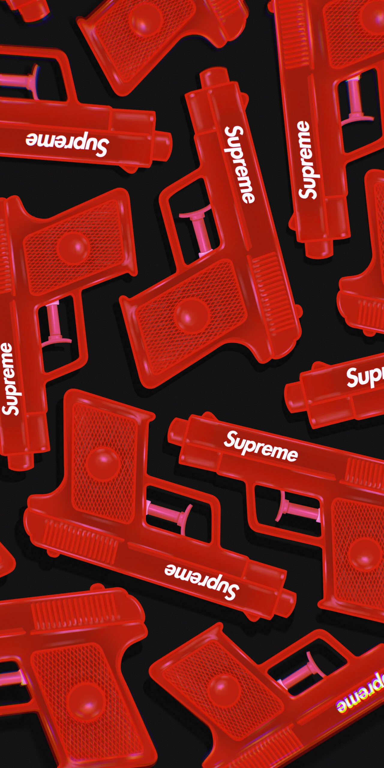 Supreme water gun red blue wallpapers