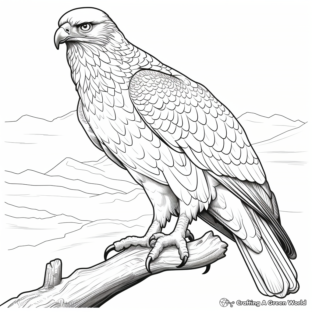 Red tailed hawk coloring pages