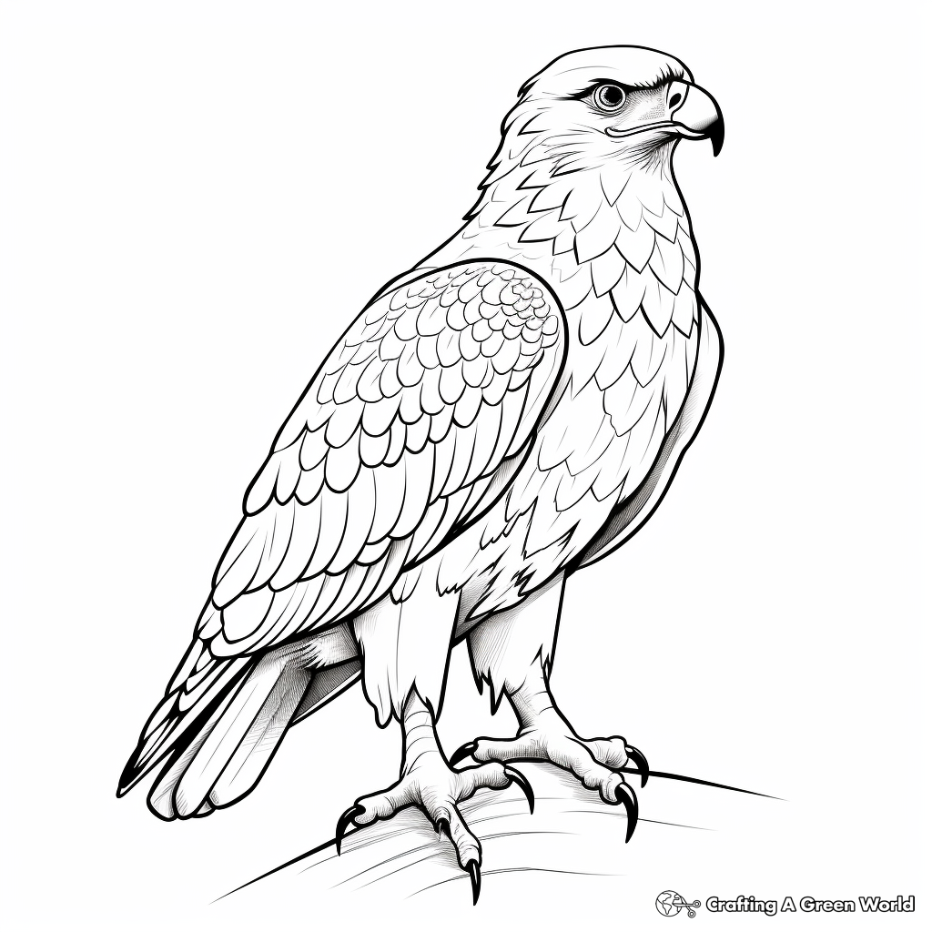 Red tailed hawk coloring pages