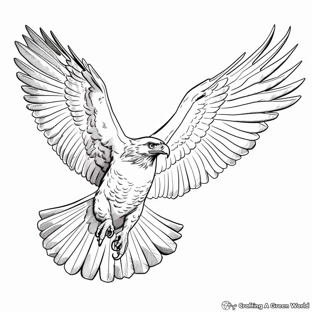 Red tailed hawk coloring pages